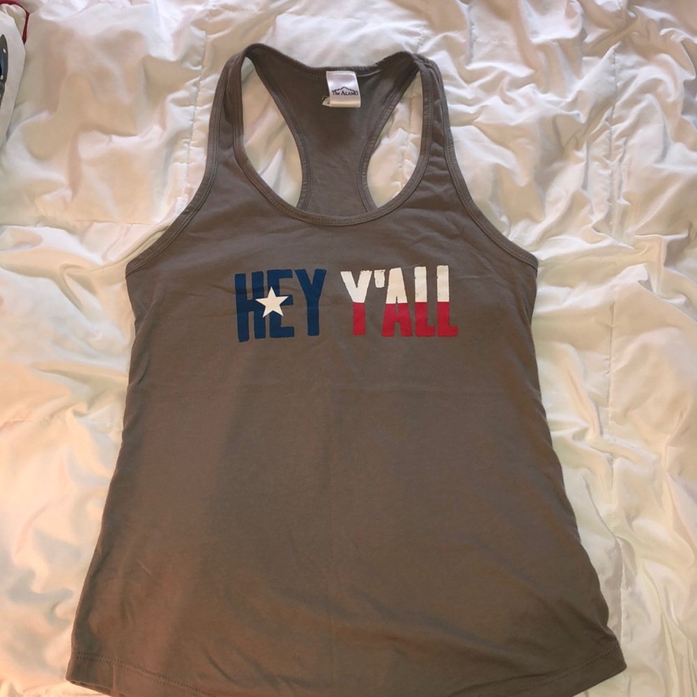 “Hey, y’all” Racerback tank top